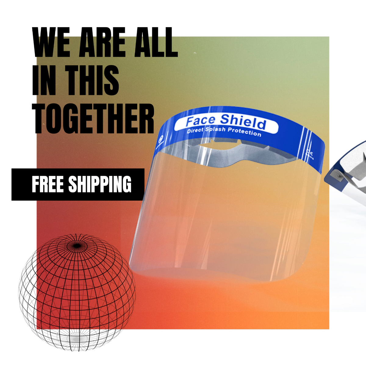 SW010 10 packs Reusable Face Shield aleds