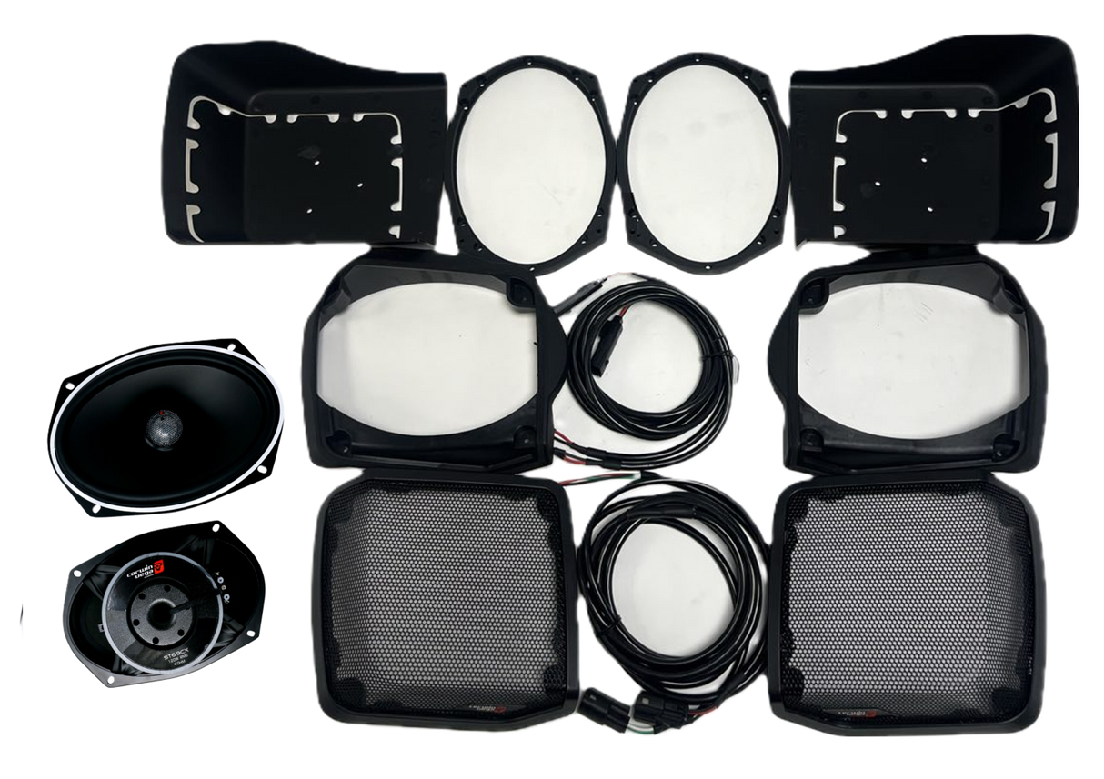 Cerwin Vega Speaker Lid Kits 1998-2013 Harley Davidson Cut in Lid Kit with ST69CX2 2 Ohm