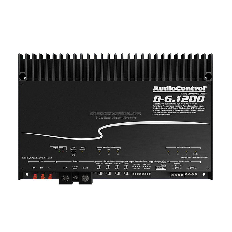 AudioControl D-6.1200 - 1200W RMS 4 ohm Stable 6-Channel Class-D Amplifier