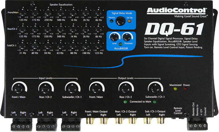 AudioControl DQ-61-BK - 6-Channel Black Equalizer