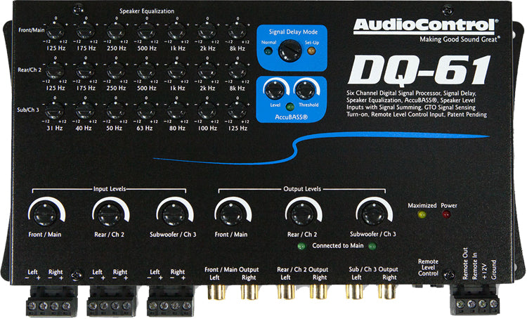 AudioControl DQ-61-BK - 6-Channel Black Equalizer – AL & ED's Autosound