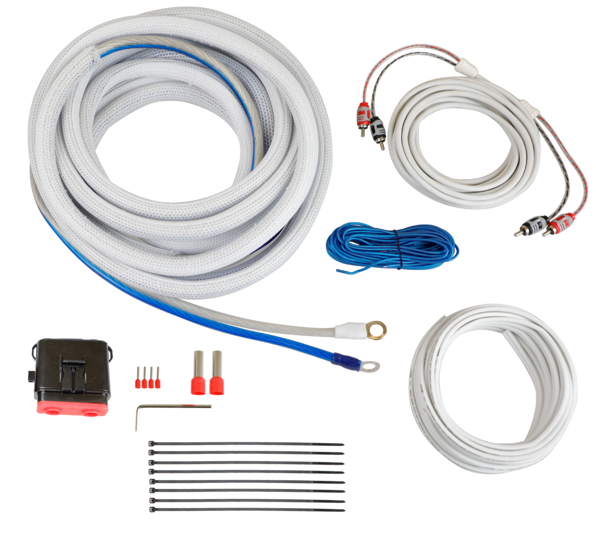 CAKM42 - 4 Gauge Complete Waterproof Amp Kit, 20ft. with RCA, Speaker Cable