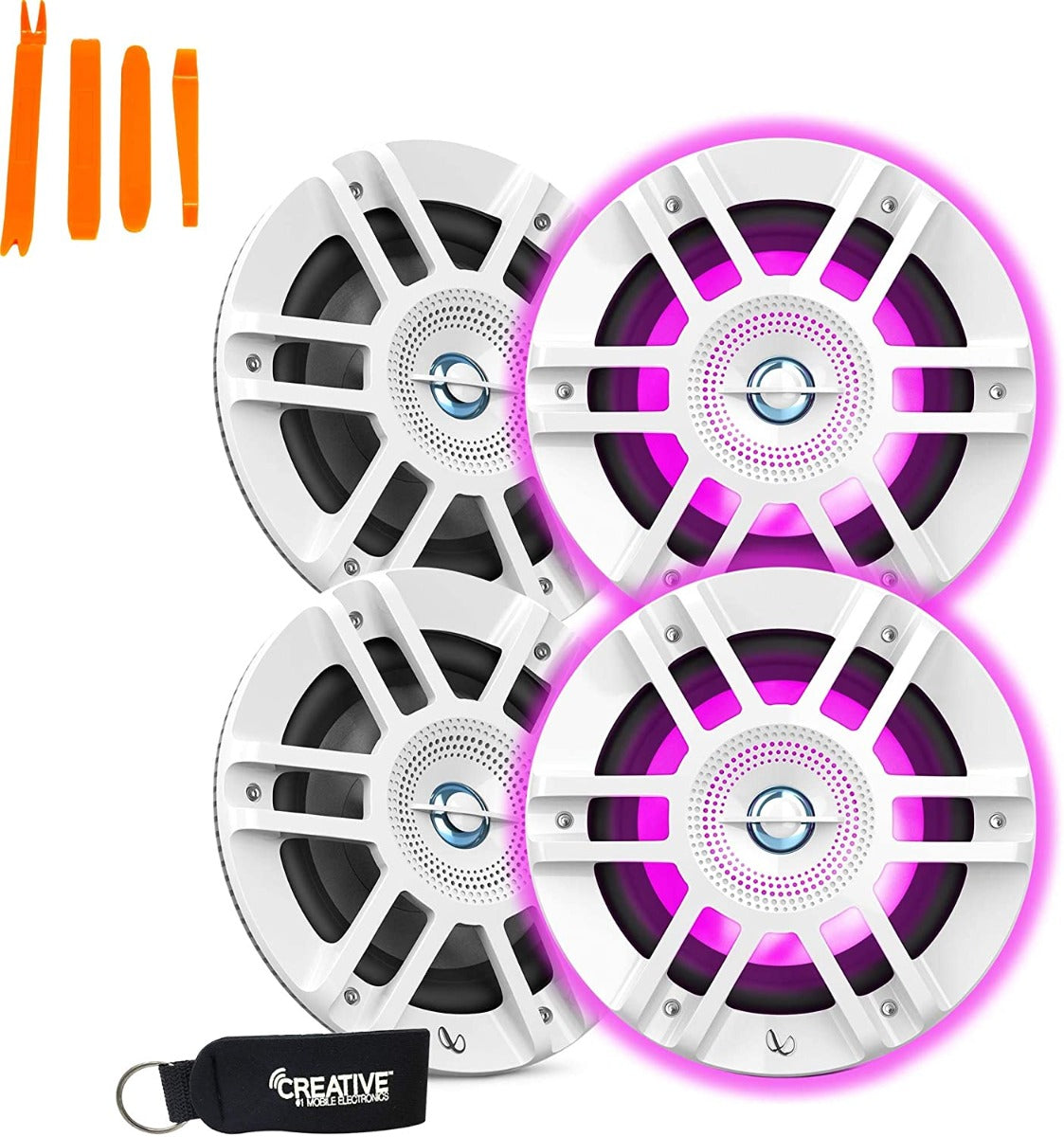 Infinity KAPPA6120MAM - 6.5” Two-way Premium Marine Speaker / RGB Lighting - White