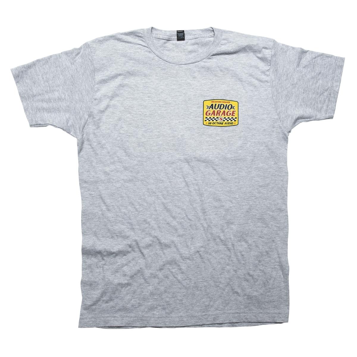 POP-GARAGE18 Gray T-shirt with audio garage graphic