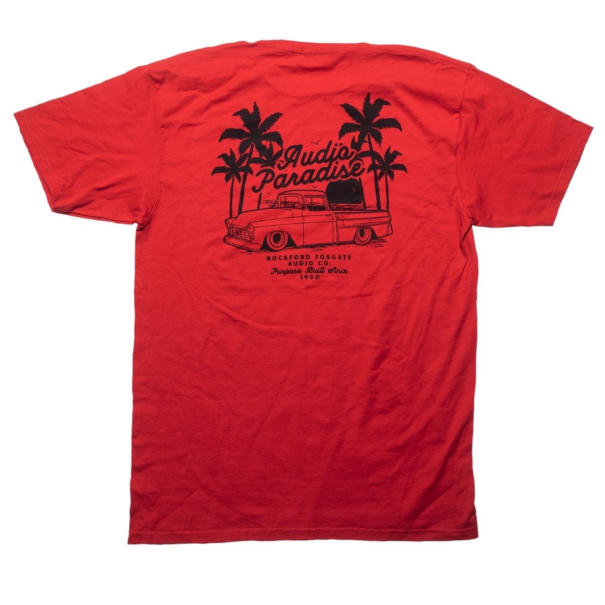 POP-PARADISE18 Red T-Shirt w/ Audio Paradise Graphic