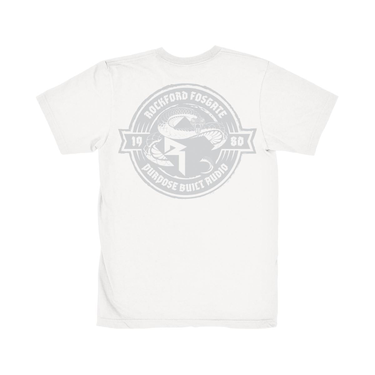 POP-SNAKE19 White T-shirt with snake graphic