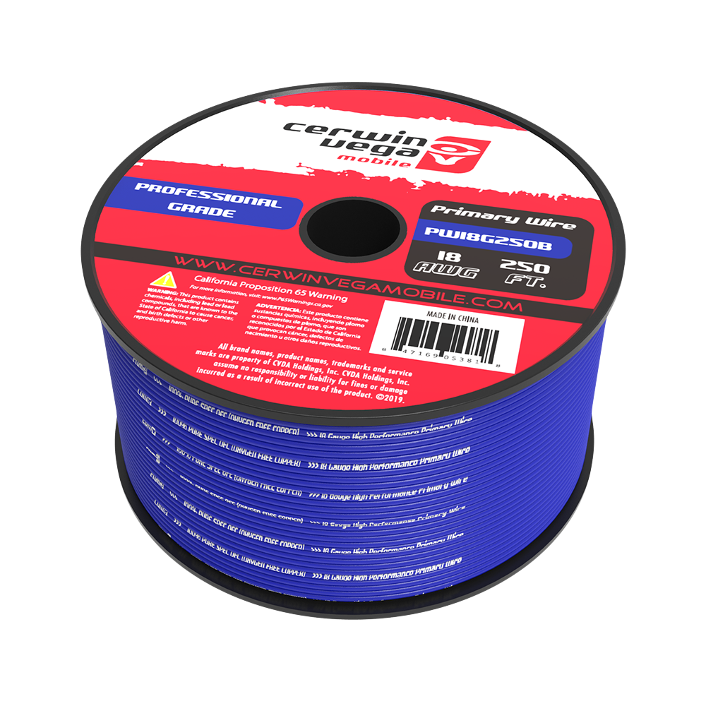 PW18G250B - 18 Gauge Frost Blue Primary Wire