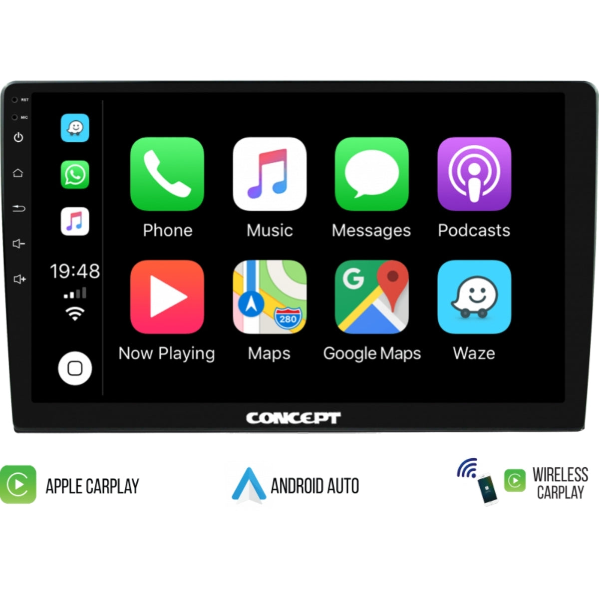XL-10S - 10.1'' Touchscreen Stereo In-Dash WITH WIRELESS CarPlay